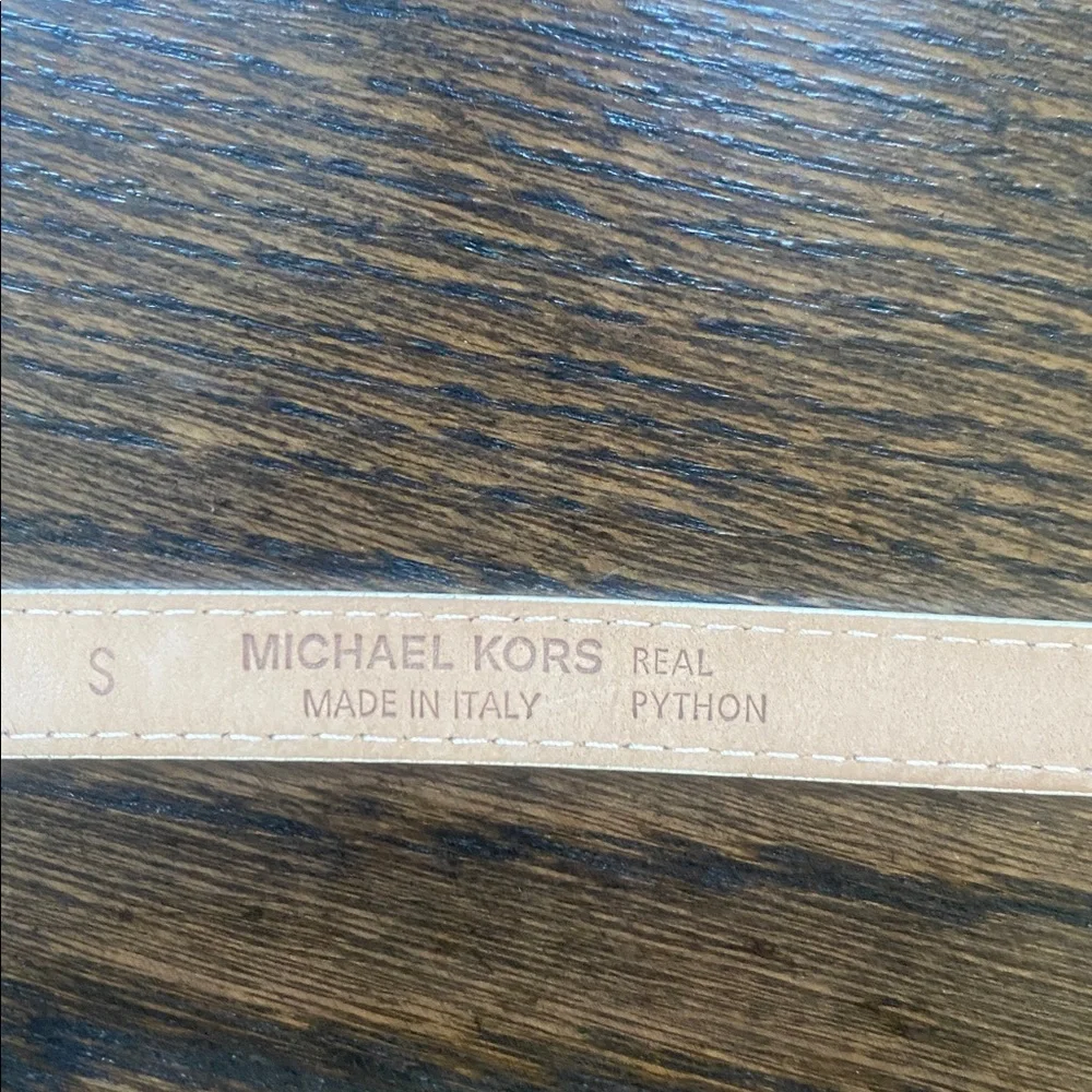 MICHAEL KORS White python Belt with Gold Accent